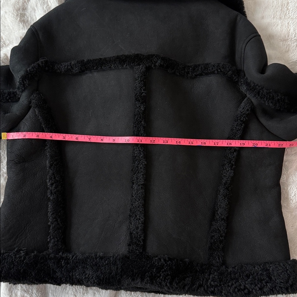 ALLSAINTS Shearling, Suede & Leather Black Jacket Biker/Moto-Inspired NWT Sz L - Picture 12 of 16